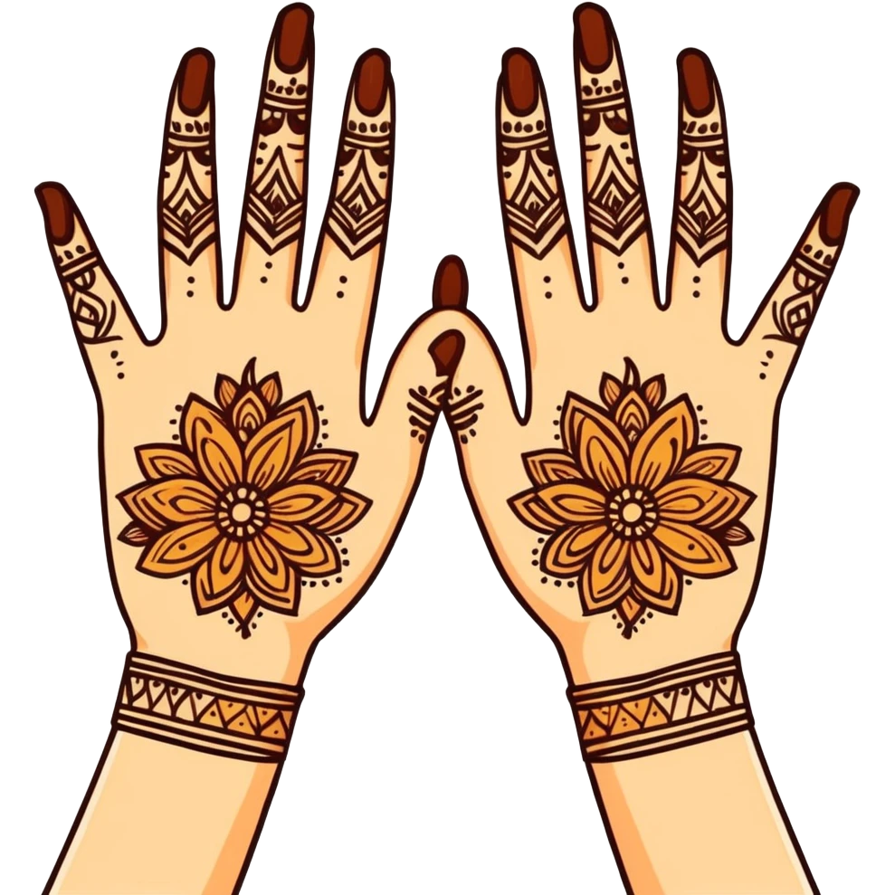 Nikkah ceremony henna hands emoji