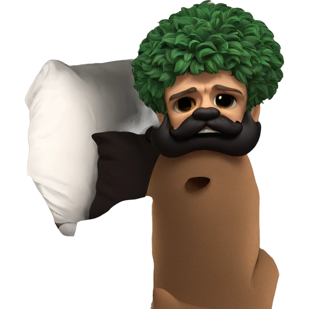 funny mustache meme in bed emoji