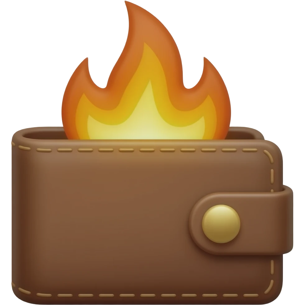 burning wallet emoji