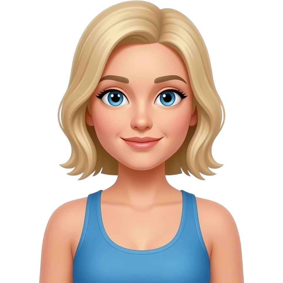 Blue pilates outfit emoji emoji