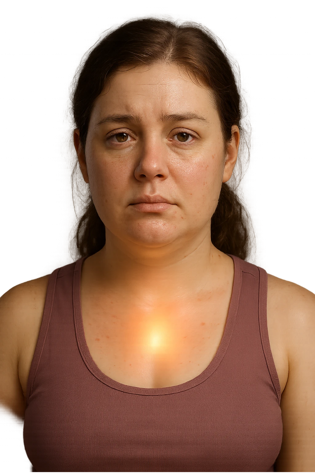 Donna con squilibri ormonali vista in 3D, render emoji