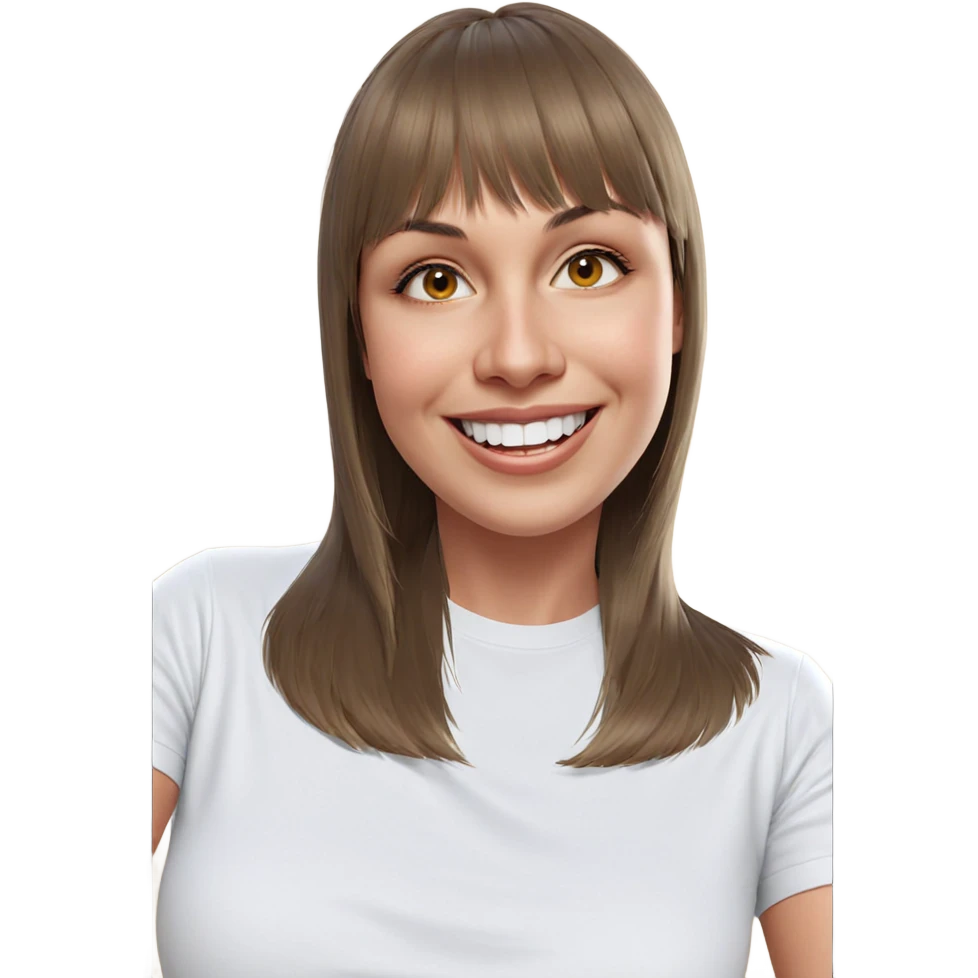 smiling girl in white shirt emoji