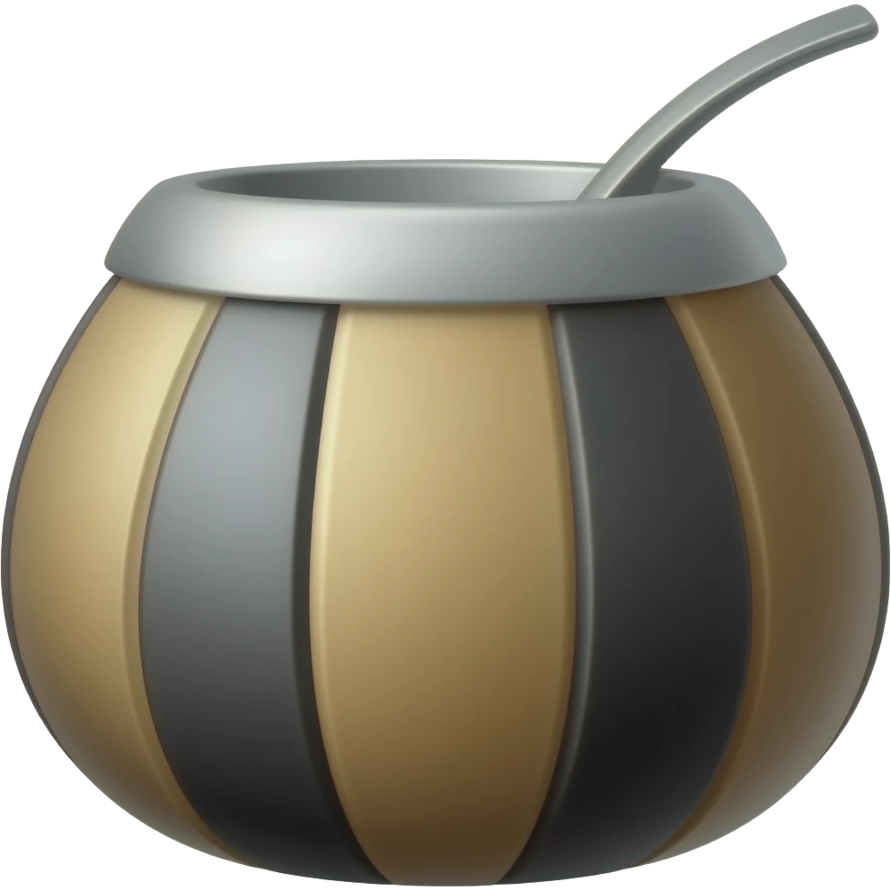 mate argentino recto de color total negro con bombilla emoji