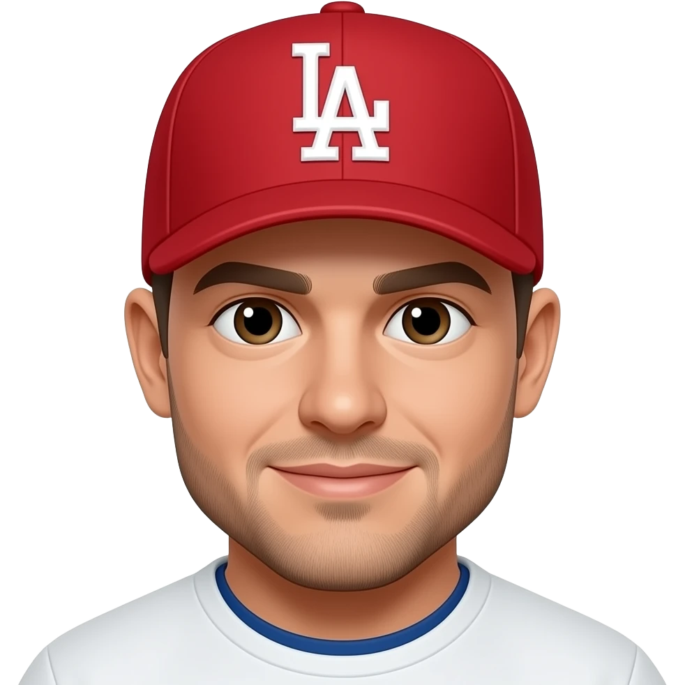 Make him have a red dodgers hat emoji