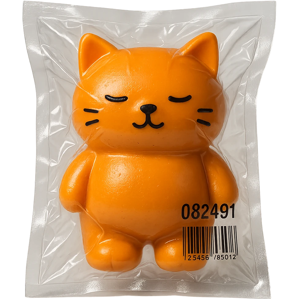cute cat in vacuum-sealed style emoji