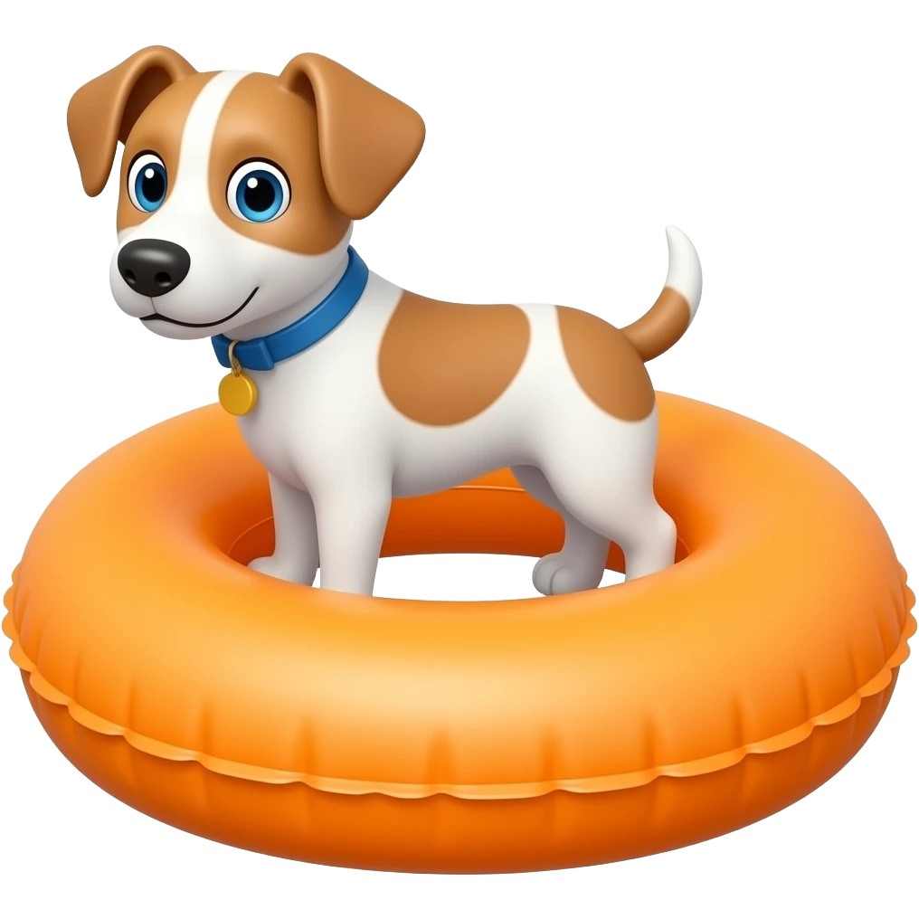 make a dog using a float, make it in an emoji style emoji