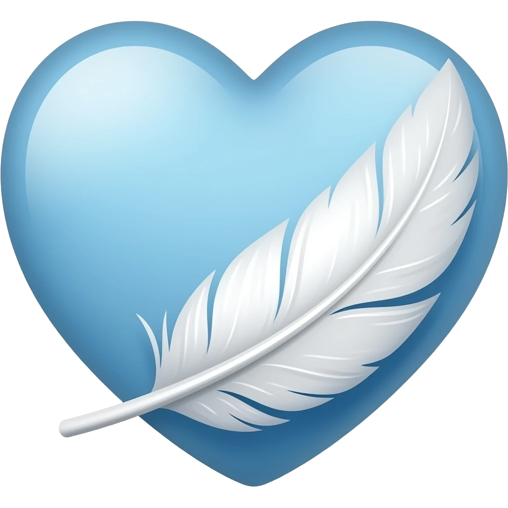 white Blue heart with wing emoji