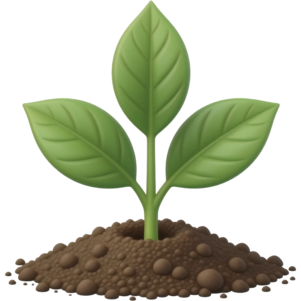 green budding plant from the ground with leafs emoji