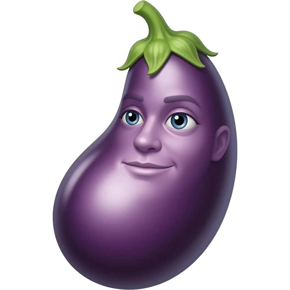 eggplant that is not purple but colored like a white skin of a cuacasion man emoji