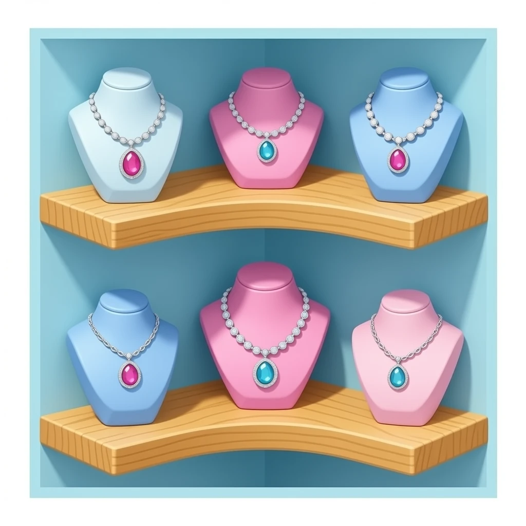 blue pink  Jewelry corner inspired by Barbie colour pallete emoji