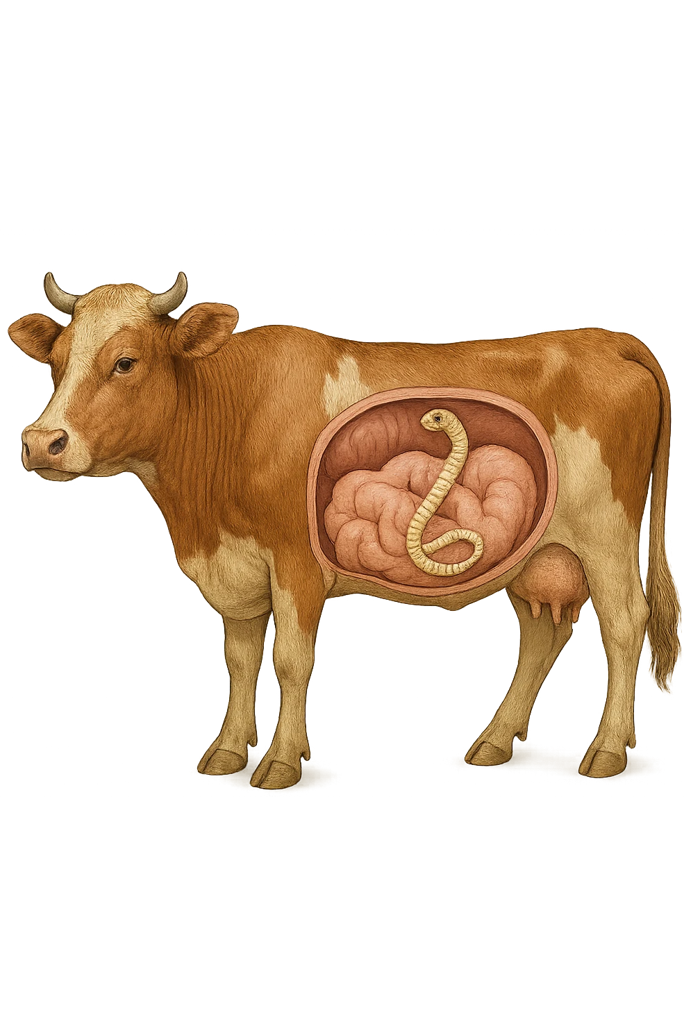 bovino con tenia saginata emoji