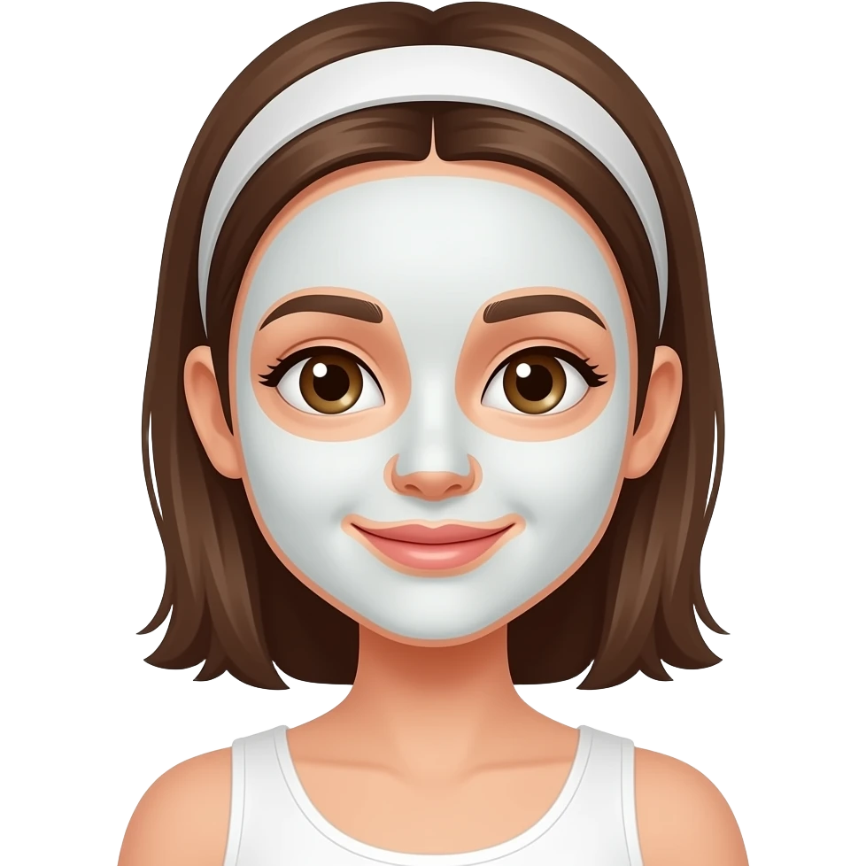 self care - maseczka na twarzy u dziewczyny emoji