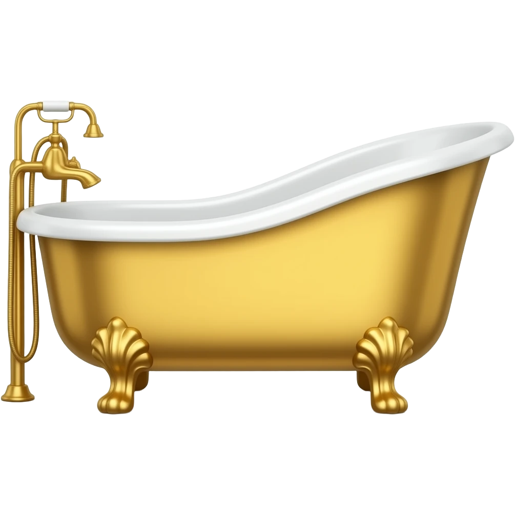 aphrodite inspired gold bathtub vintage emoji