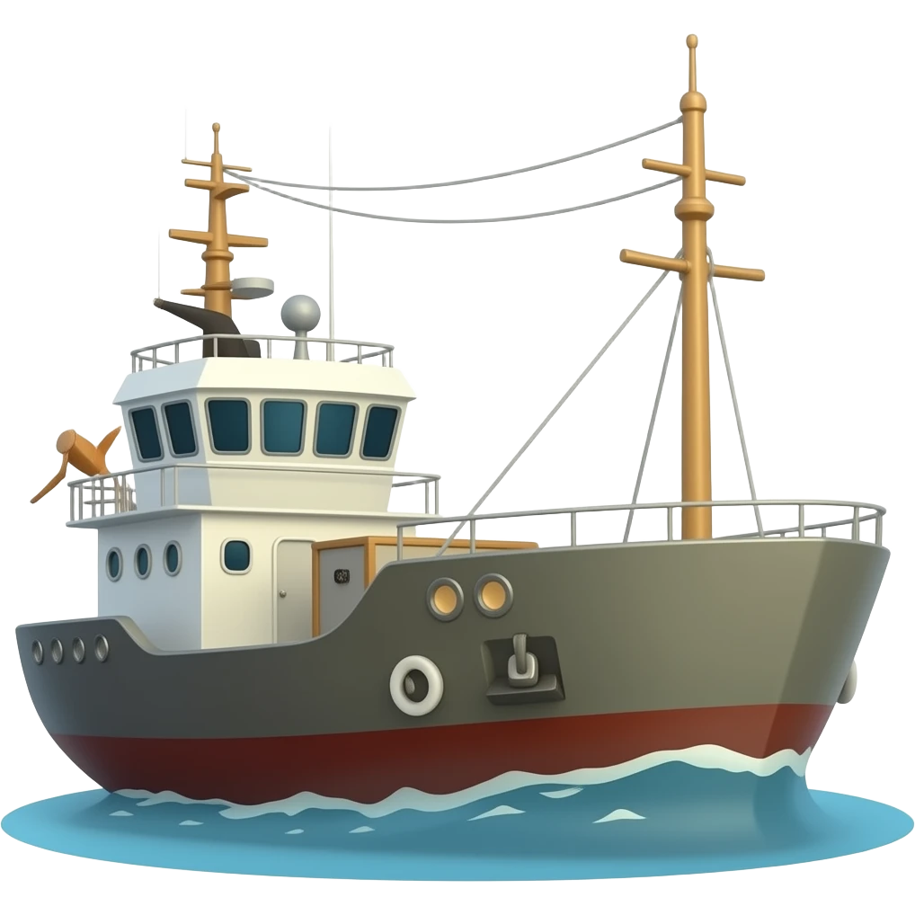 Research Vessel in the ocean emoji