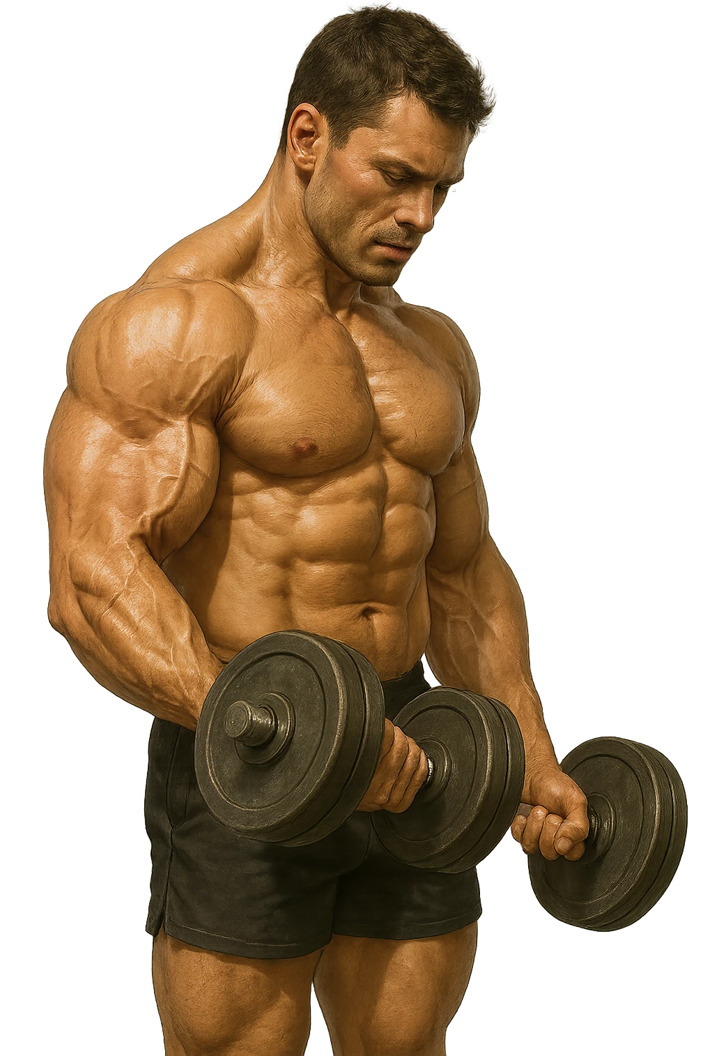 bodybuilder che fa curl manubri  emoji
