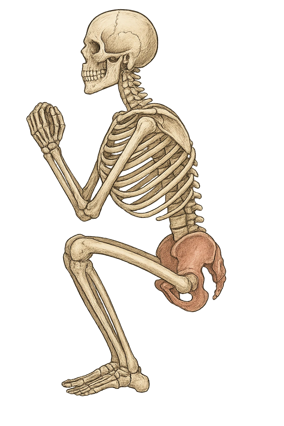 Allineamento visto anatomicamente durante uno squat tra bacino e torace emoji