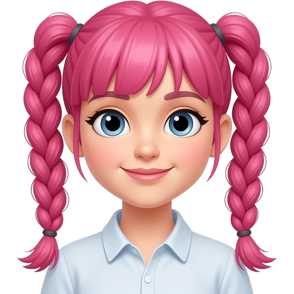 Duas tranças rosa emoji