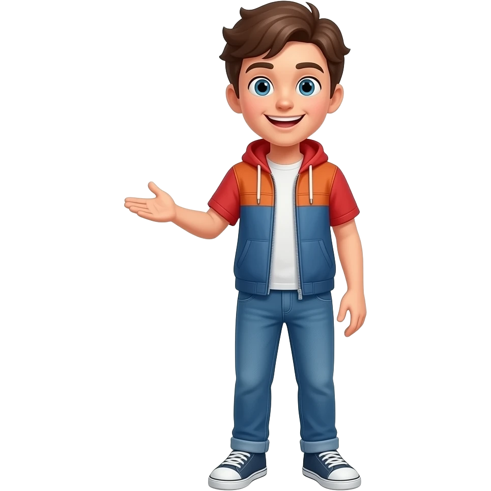 emoji jugendlicher der Witz erzählt mit Geste arm , ganzer Körper emoji