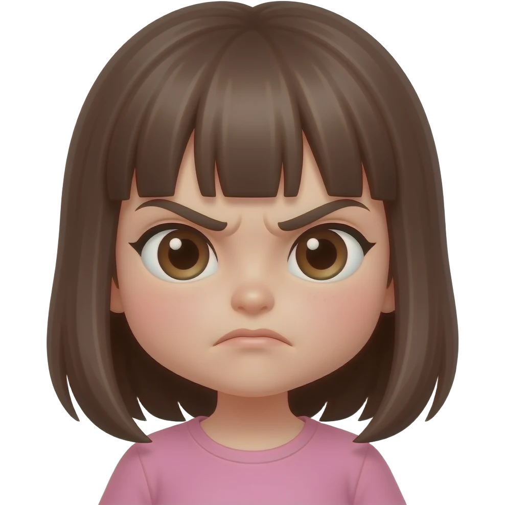 Cute and angry girl emoji
