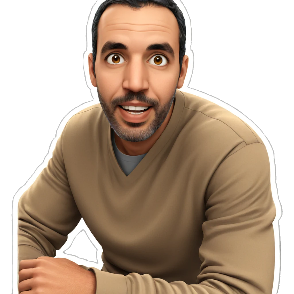 confident male portrait smiling emoji