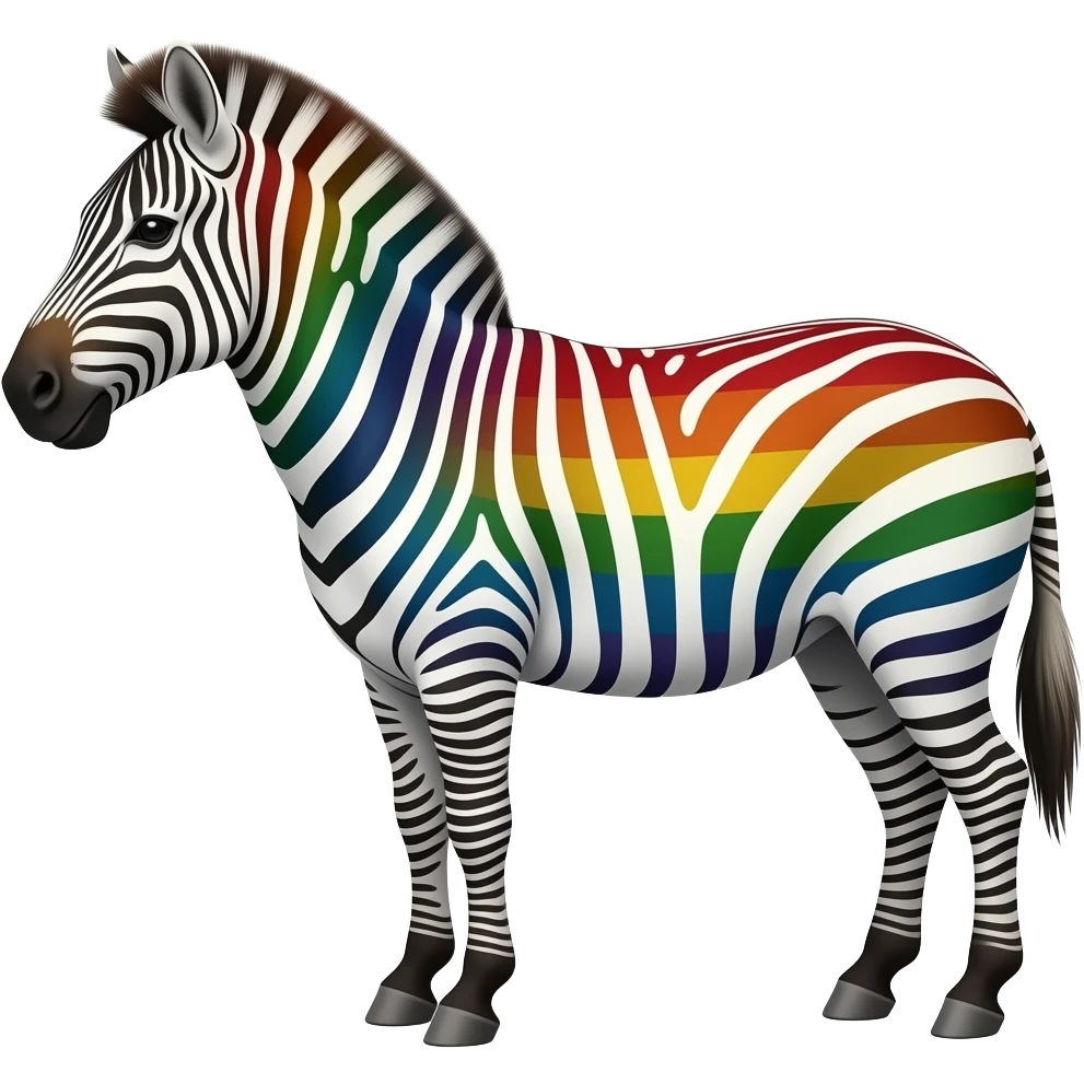 Rainbow zebra emoji