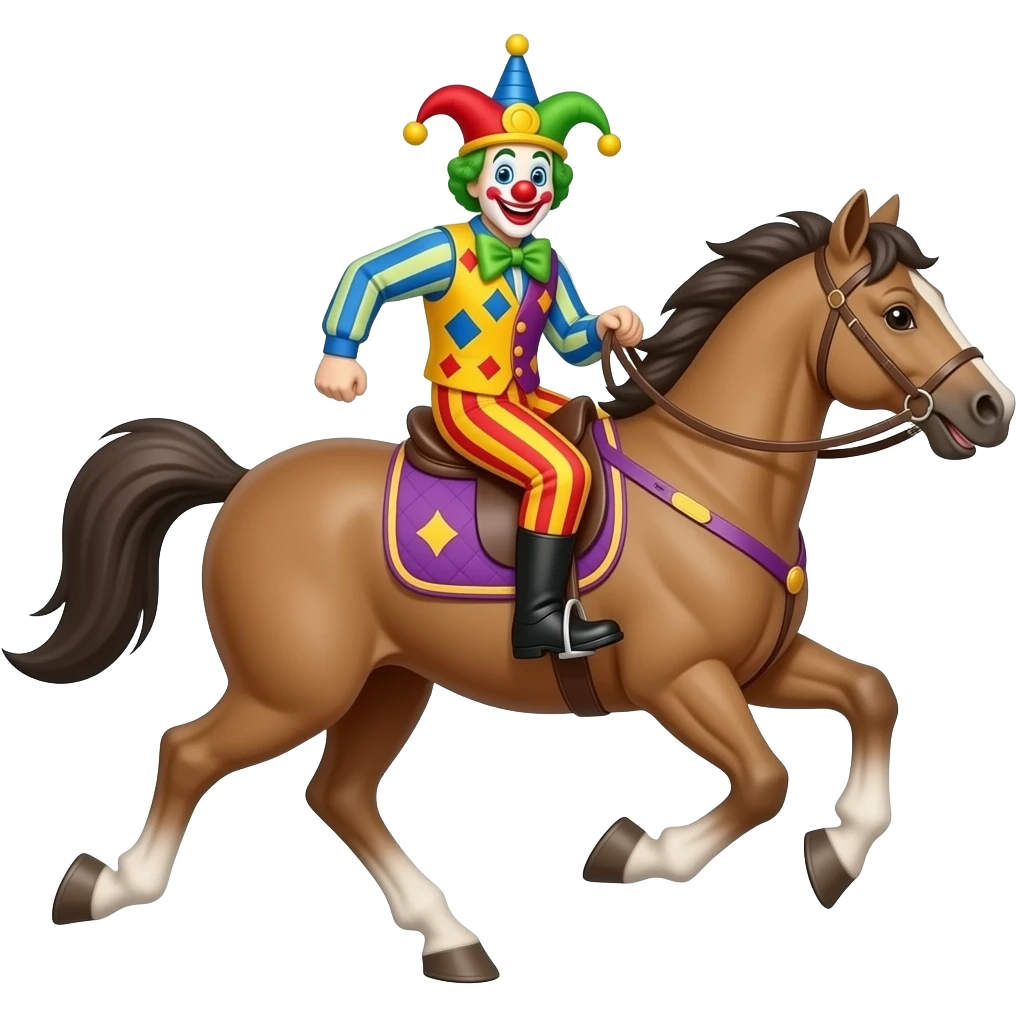 clown horse running right emoji