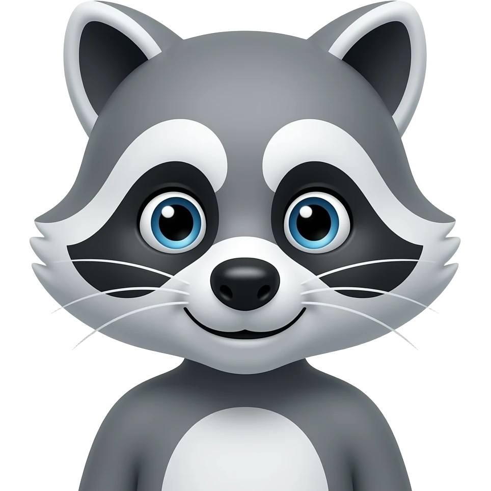 Block person in raccoon costume emoji