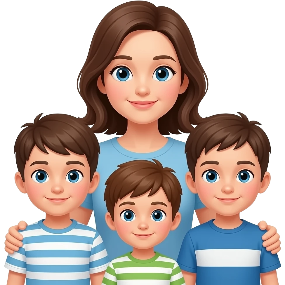 Mom of 3 boys emoji