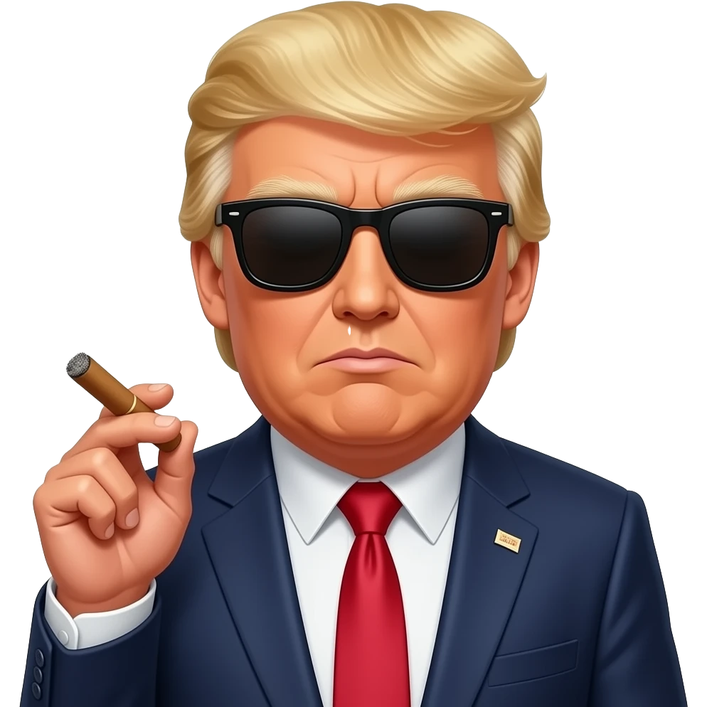 Trump thug life glasses and blunt emoji