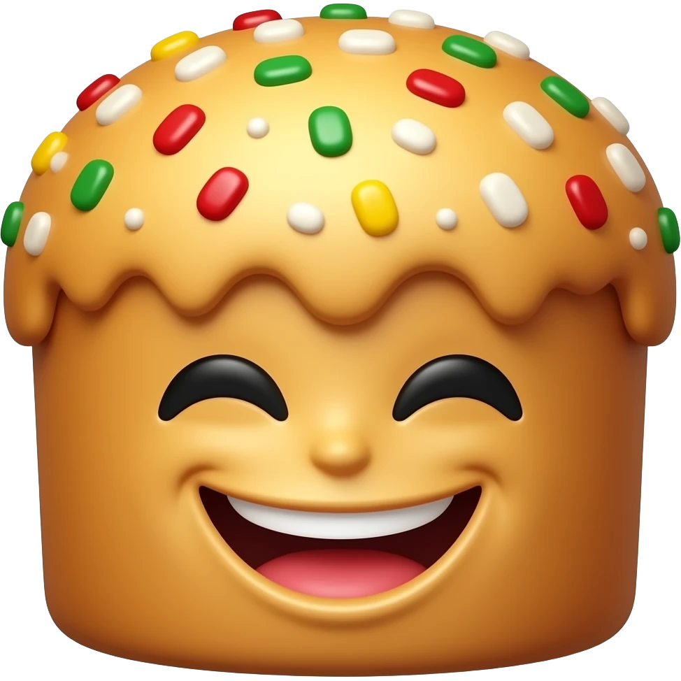 Улыбыющийся панеттоне Italian panettone emoji