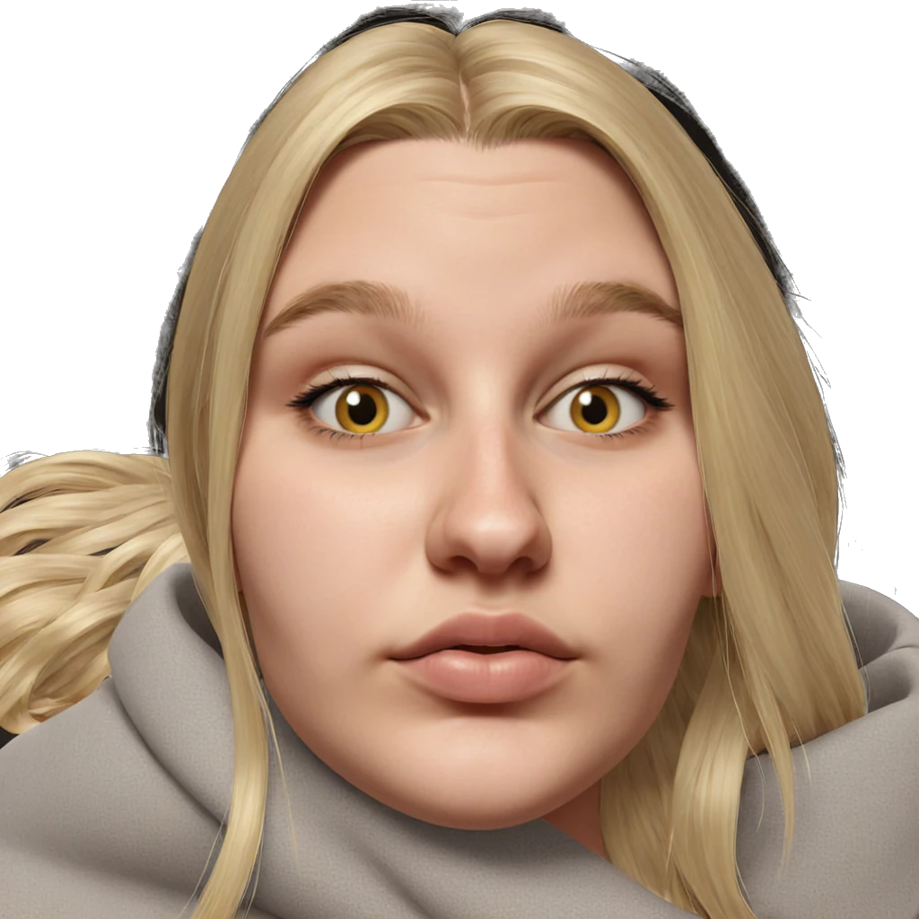 blonde girl portrait looking viewer emoji