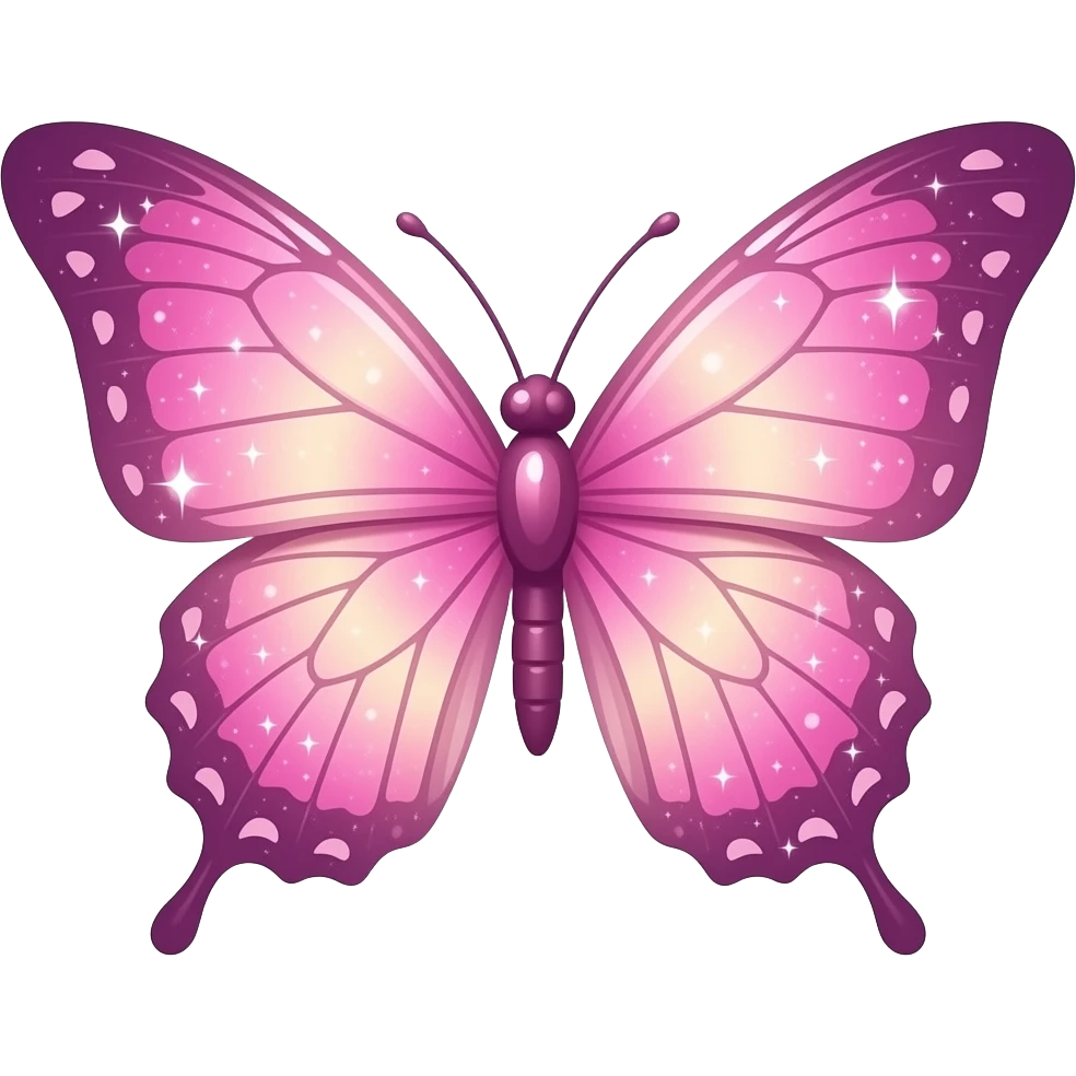 Pink-Shiny-Gem-Crystal-Glitter-Nebula-Gradient-Sparkle-Stars-Glossy-Butterfly emoji