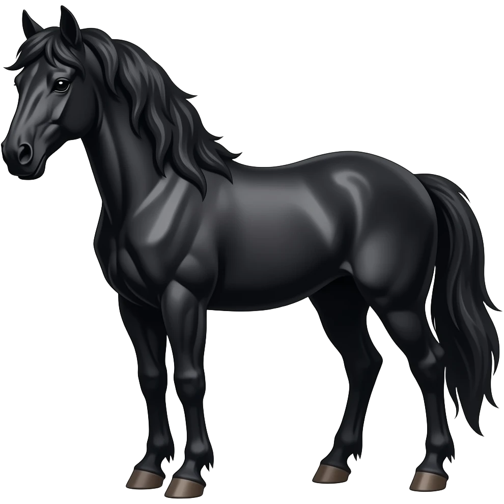 حصان اسود جامح emoji