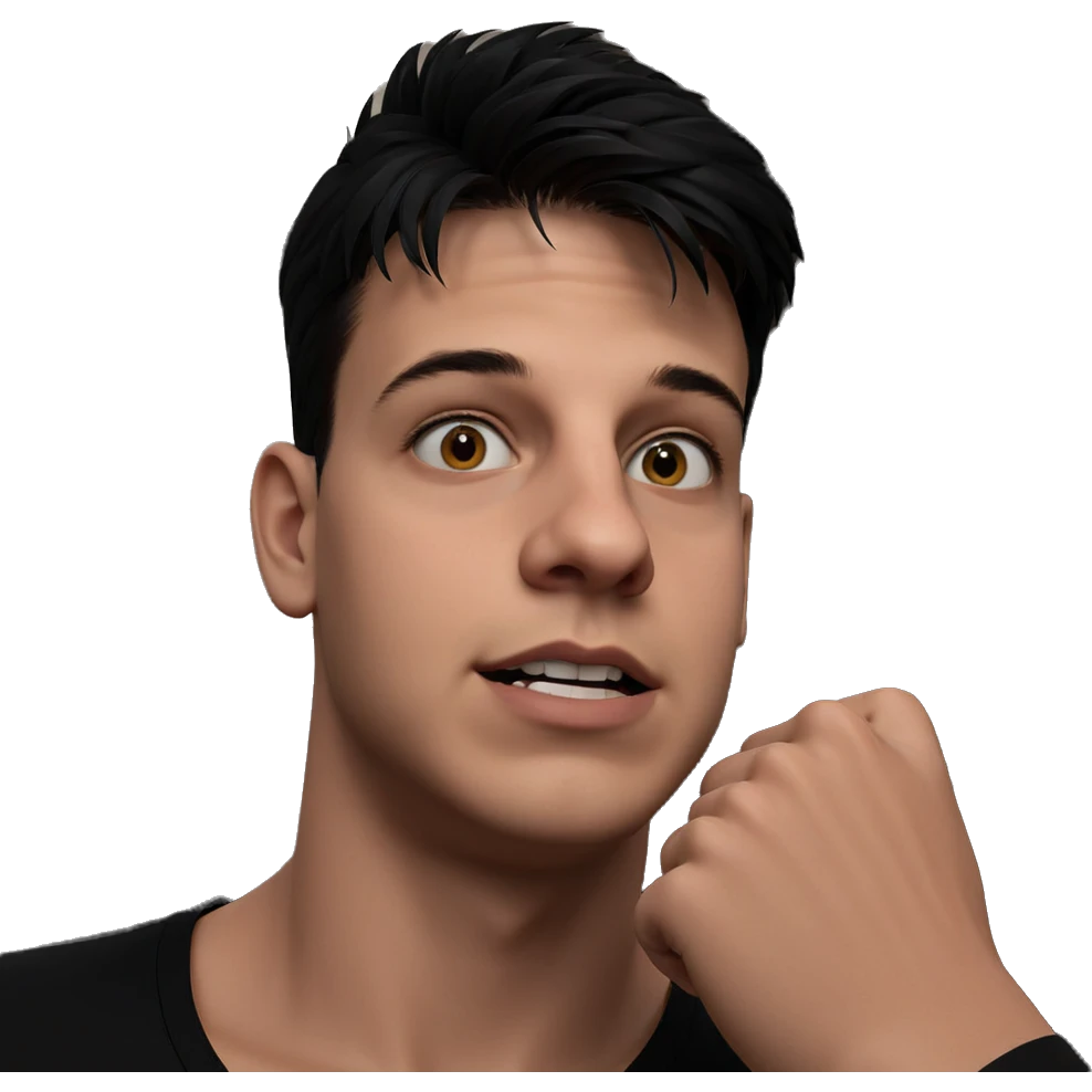 confident boy in black shirt emoji