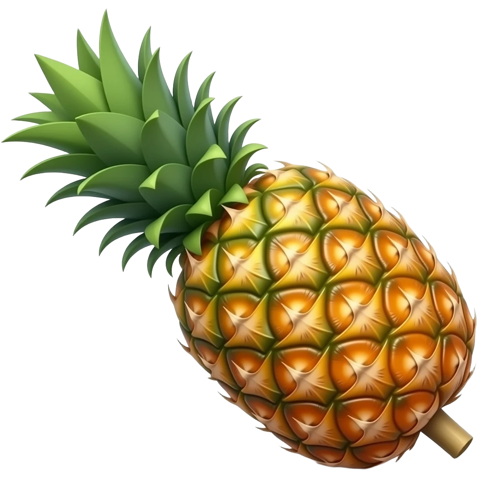 Pineapple with stem pointing towards the floor emoji