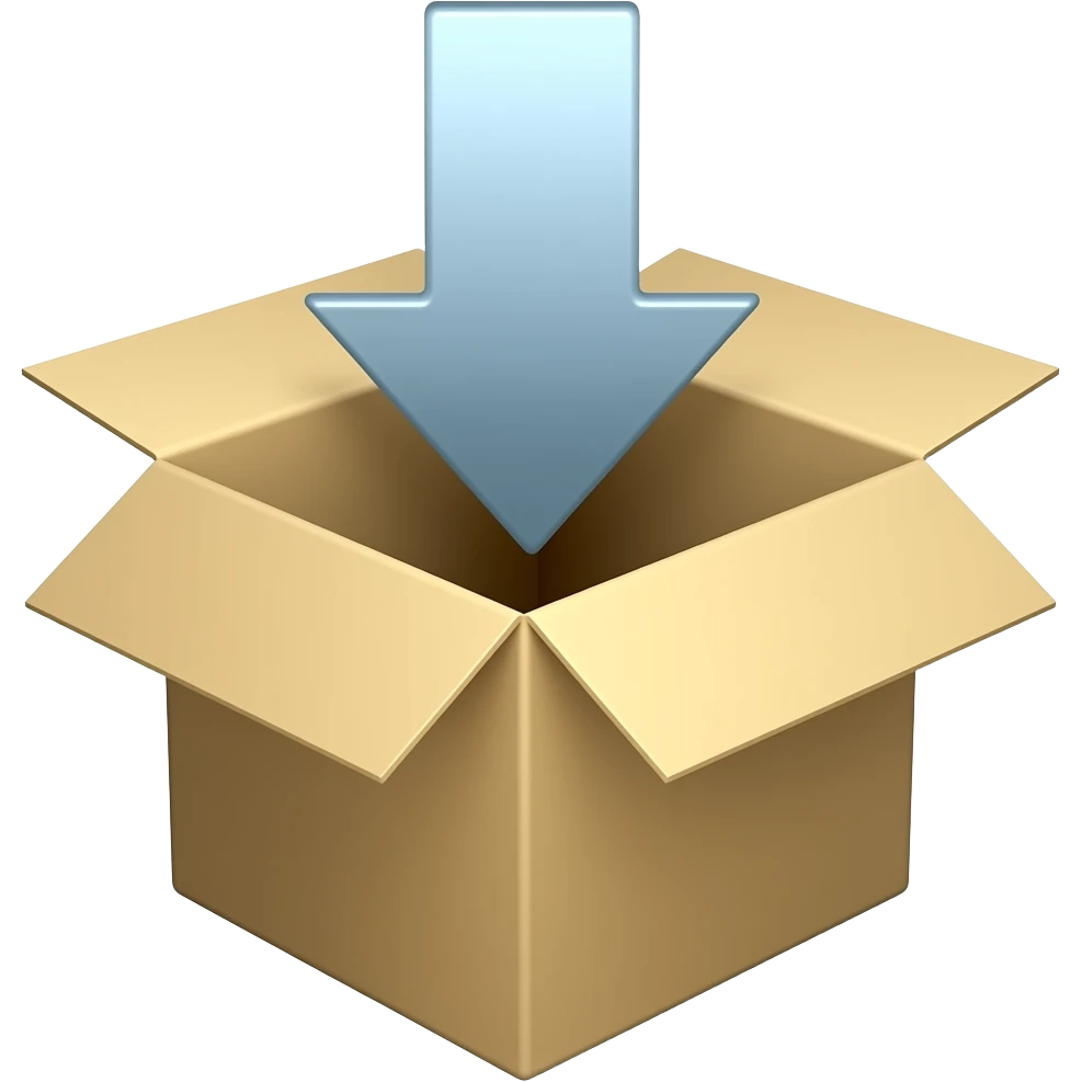 create a box with downward arrow at the top emoji