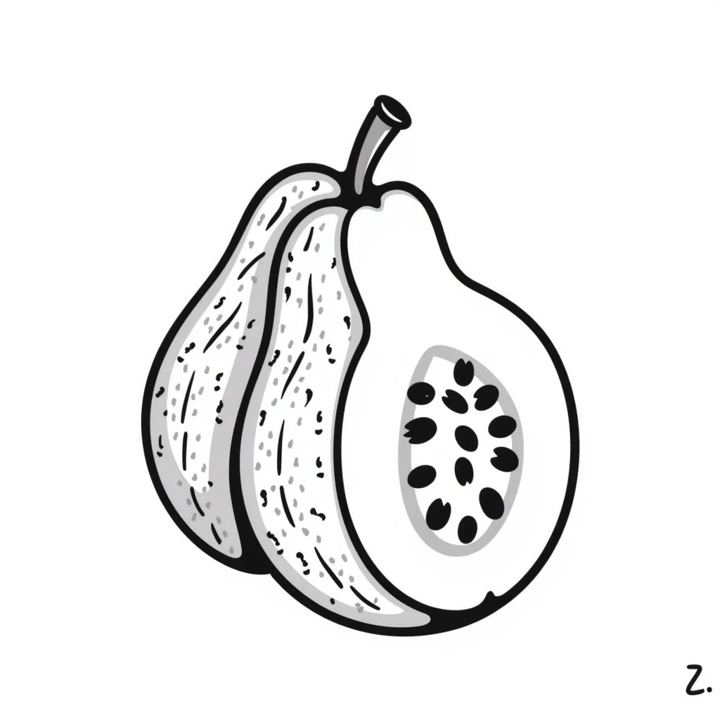 cantaloupe hand drawn doodle style emoji