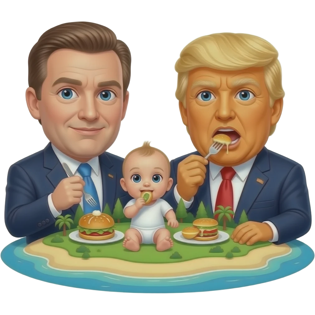 jeffrey epstein and donald trump on the island eatin da baby emoji