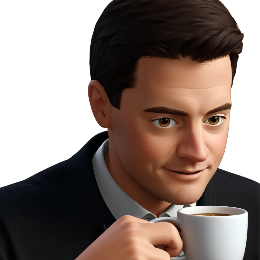 casual coffee moment with mug emoji