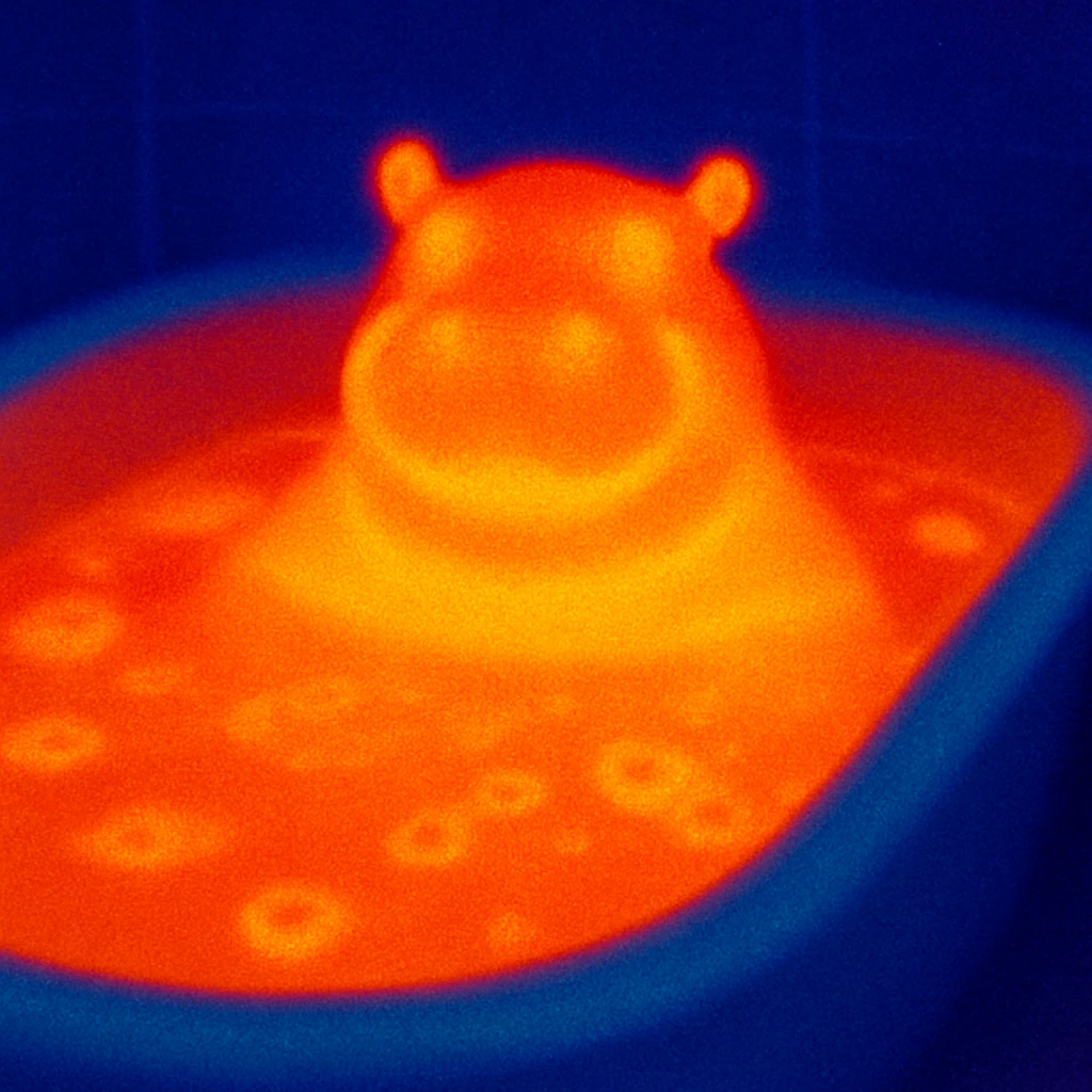 happy hippo with bubbles in bathtub emoji