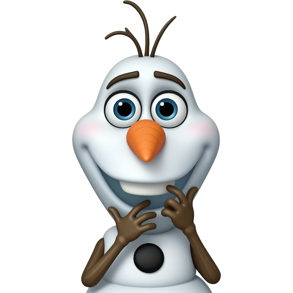 olaf with thinking confused face emoji