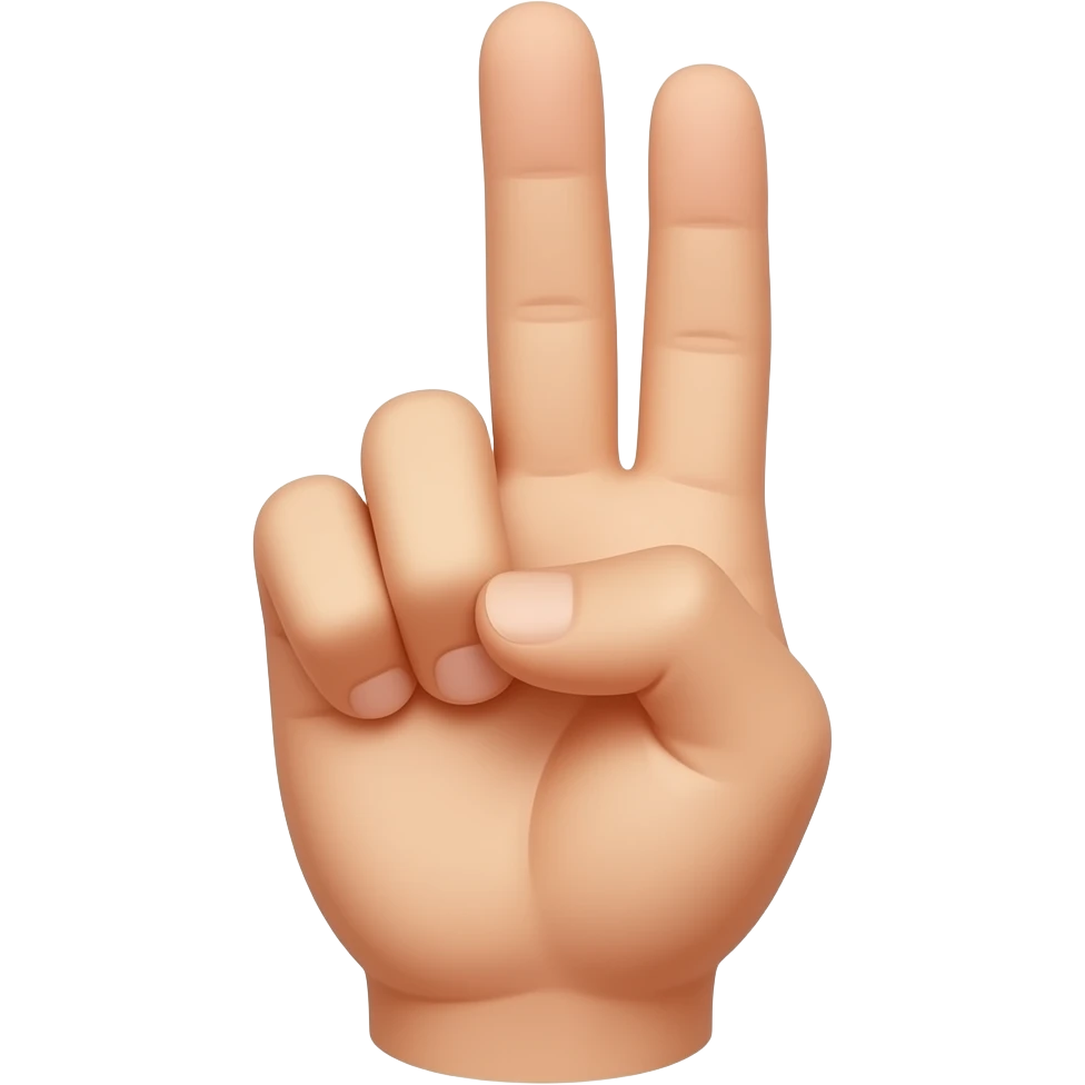 fold thumb and 2nd finger upon third finger means 2nd finger cover 3rd finger by which it seems like that there are only 3 fingers emoji