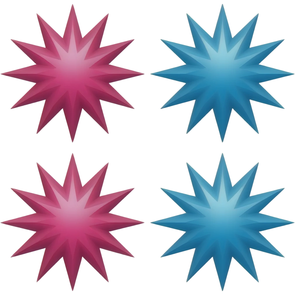 Add hot pink and bright blue starbursts to this picture emoji