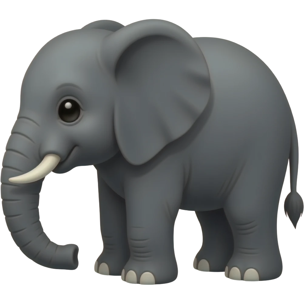 Kawaii style baby black elephant emoji