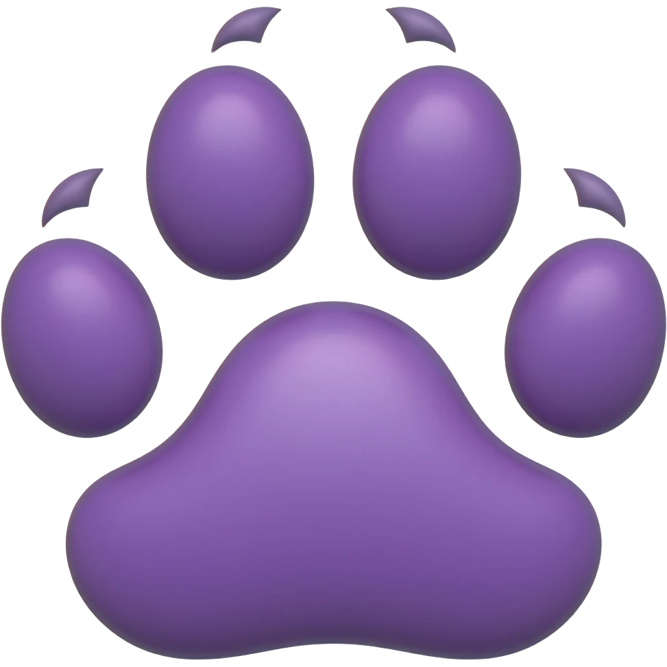 Purple wolf paw emoji