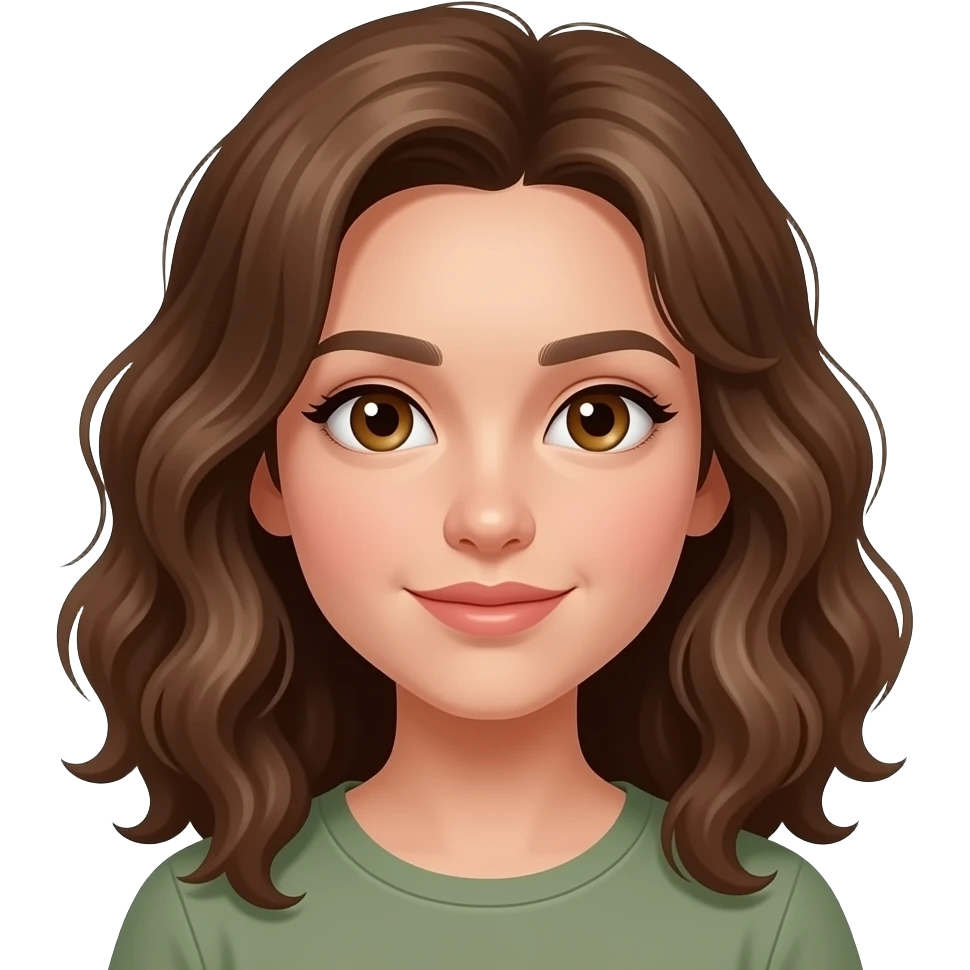 olive tan, female, wavier hair, 16 age, hazel eyes emoji