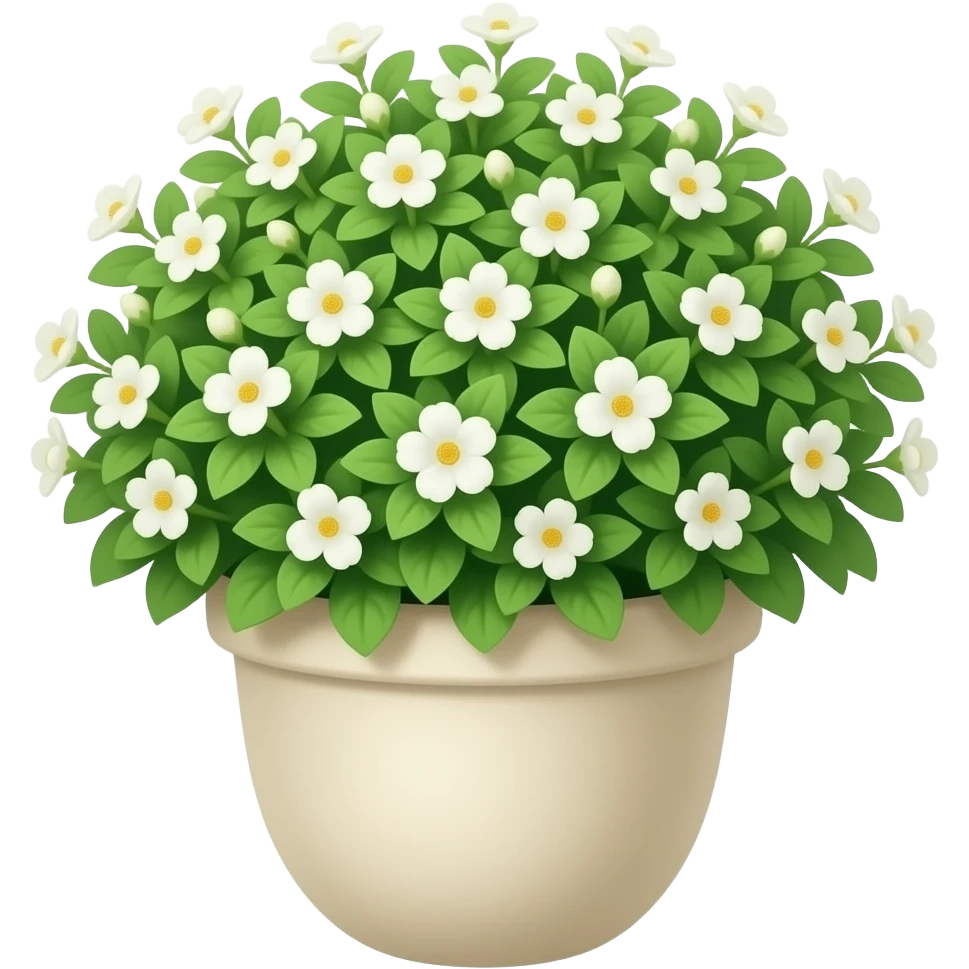 flower plant growing in a cream elegant pot emoji