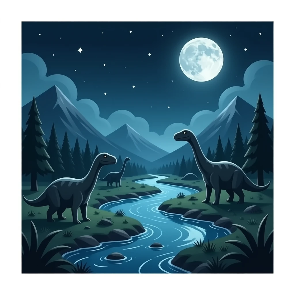 hacme un paisaje sin dinosaurios,sin rio el paisaje es terror emoji