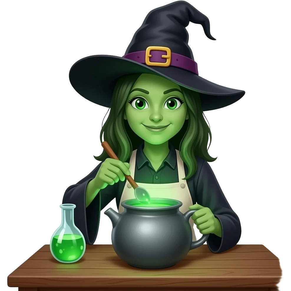 green witch cooking potion emoji