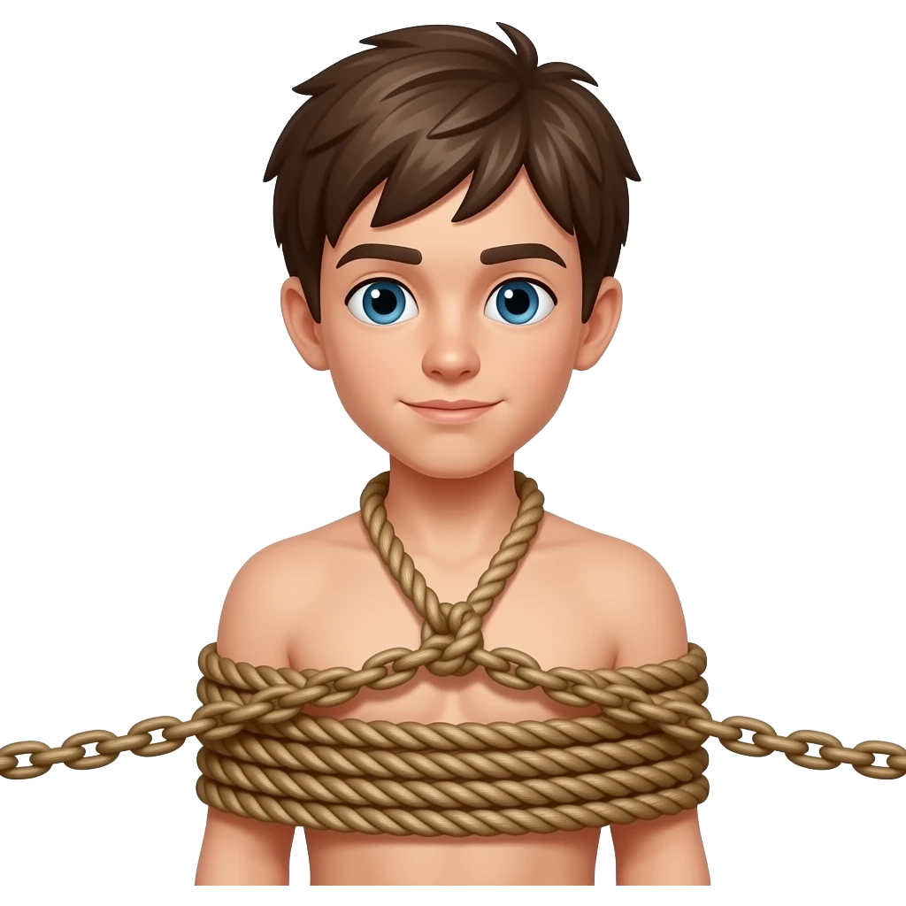 Boy hogtied naked emoji